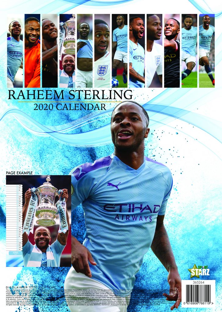 Raheem Sterling A3 2020 Calendar | Gifts4Presents