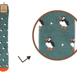 LADIES FUNKY WELLY SOCKS – PUFFY PUFFIN