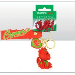 Wales Dragon Rubber 3D Charm Keyring