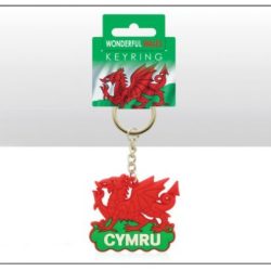 Wales Dragon Rubber Keyring